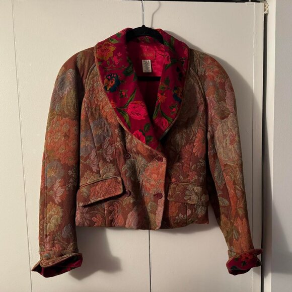 Kenzo Paris vintage tapestry and velvet stunning jacket truly a rare find!